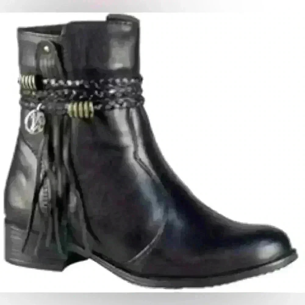 Sandro Moscoloni Women's Leather Rubber Sole Side Zipper Brandy Bootie 9.5 - Picture 5 of 14